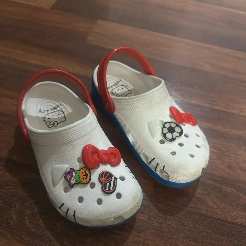 CROCS Kids White and Red Clogs